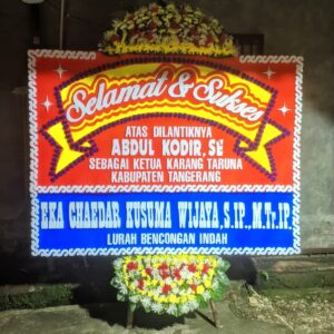 bunga papan selamat sukses 2×2,50m