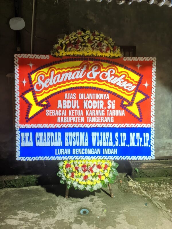 bunga papan selamat sukses 2×2,50m