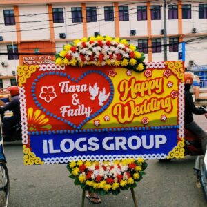 bunga papan wedding