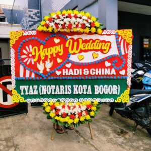 bunga papan wedding