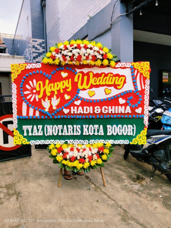 bunga papan wedding